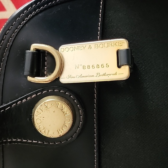Dooney & Bourke Vintage Cabriolet Cloth w/ Leather Trim Satchel Midnight Black - Picture 3 of 16